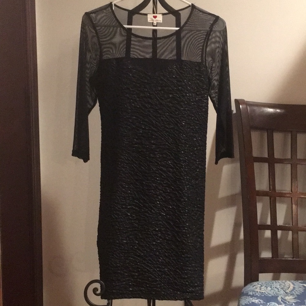 Black Dress with Mesh Sleeves